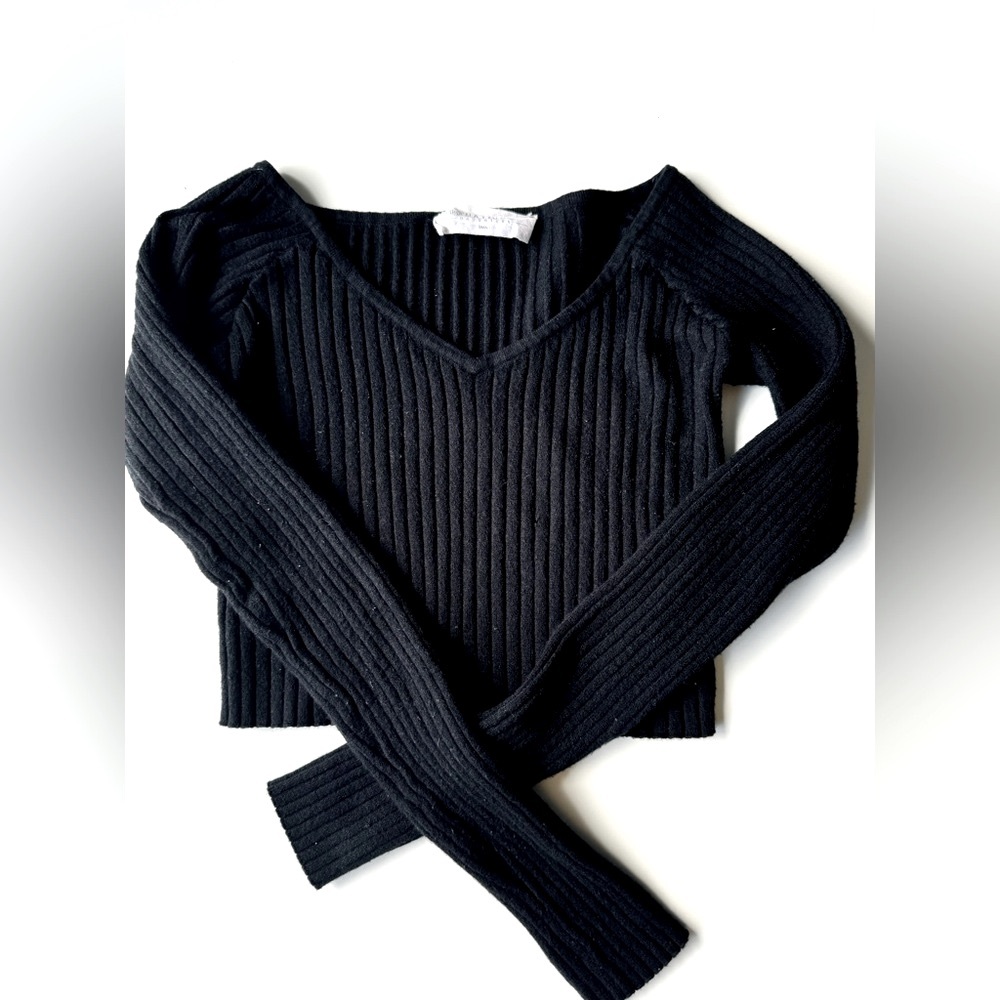 “Native daughters” long sleeve cropped top, size S